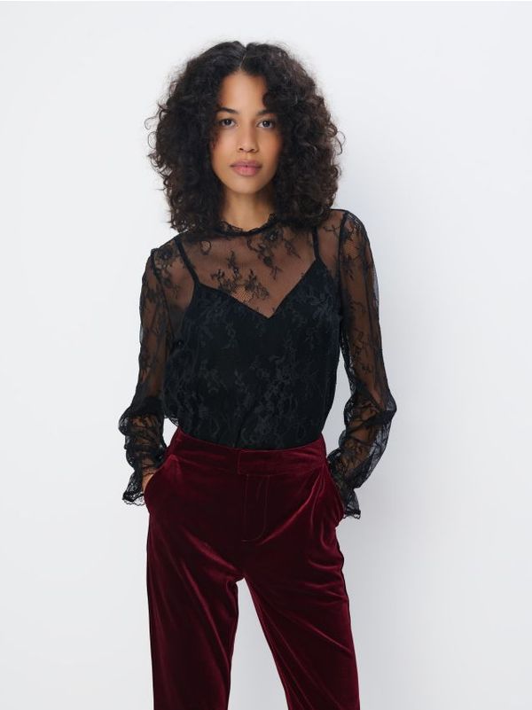 Mohito Mohito - Дантелена блуза - черен