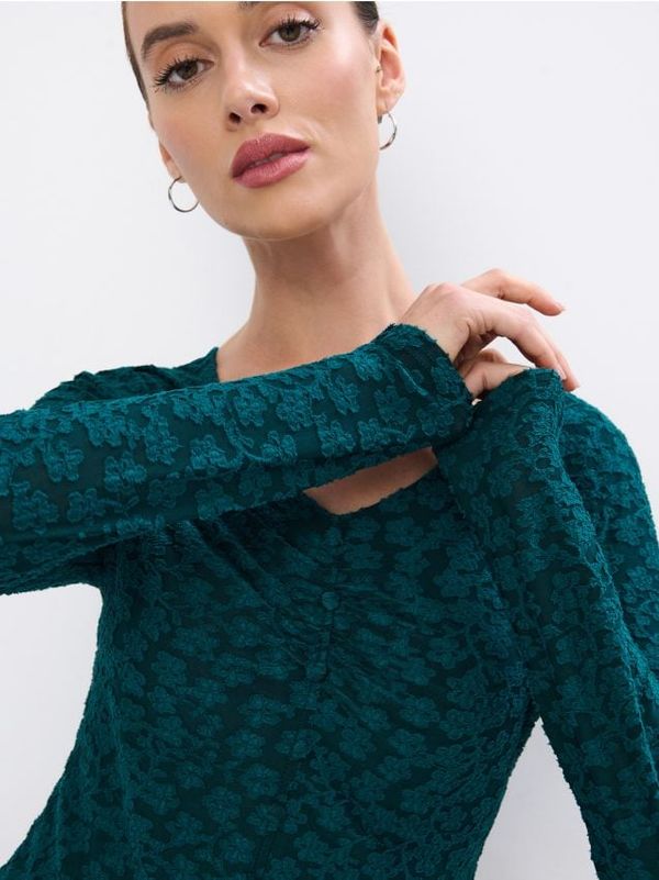 Mohito Mohito - Дантелена блуза - зелено