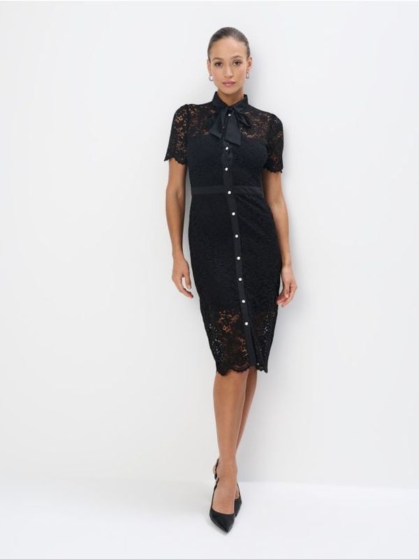 Mohito Mohito - Дантелена миди рокля - черен