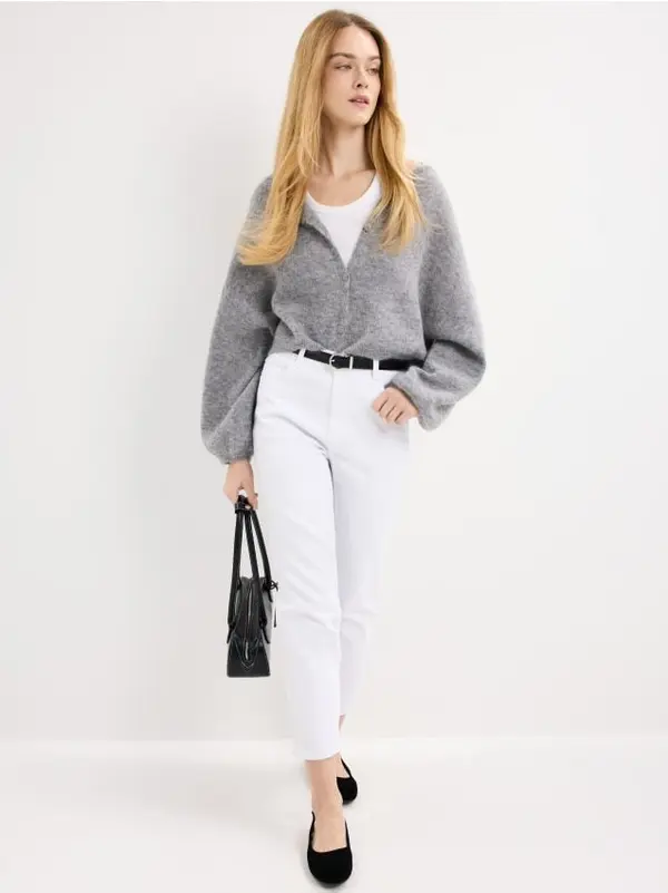 Mohito Mohito - Дънки mom slim - бяло