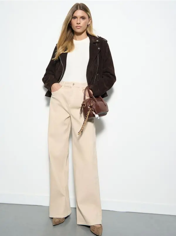 Mohito Mohito - Дънки с широк крачол - бежово