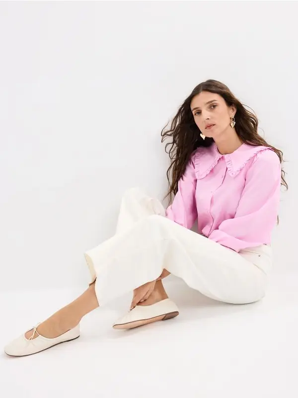 Mohito Mohito - Дънки с широк крачол - кремaво