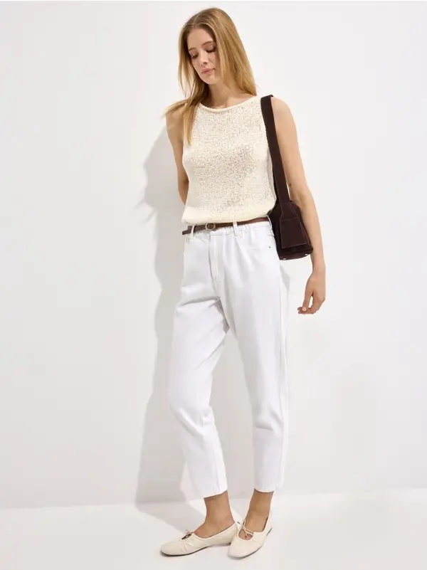 Mohito Mohito - Дънки тип paperbag - бяло