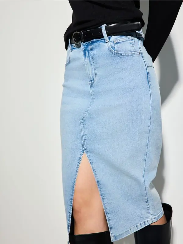 Mohito Mohito - Дънкова миди пола - син