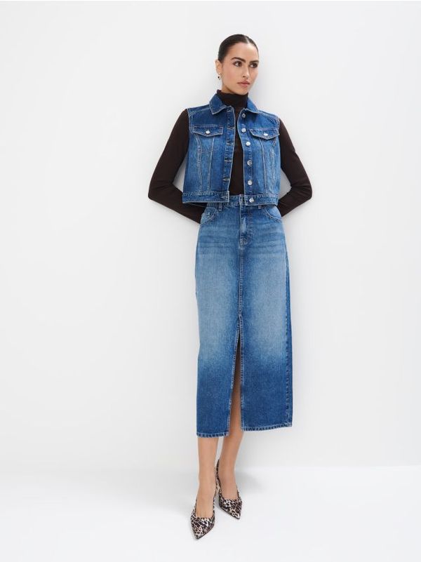 Mohito Mohito - Дънкова миди пола - син