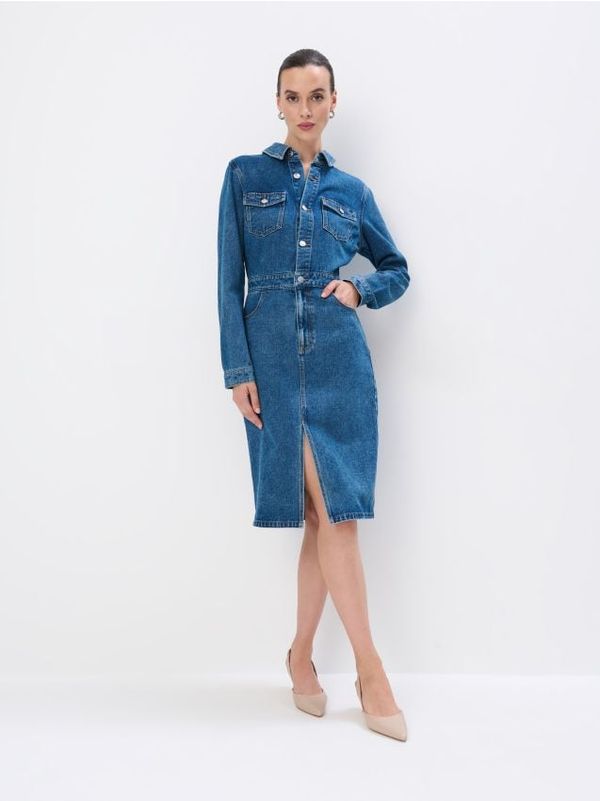 Mohito Mohito - Дънкова миди рокля - син