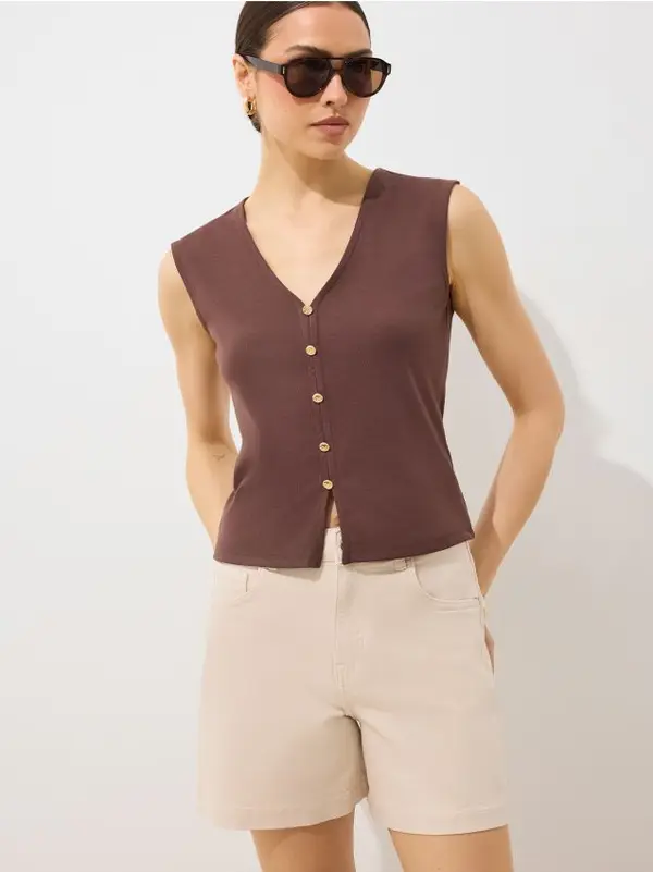 Mohito Mohito - Дънкови къси панталони - кремaво