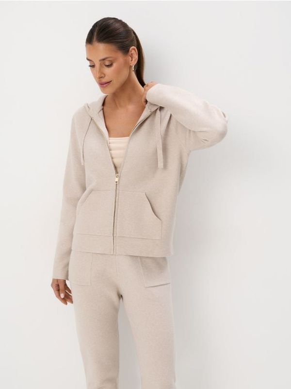 Mohito Mohito - Джогинг топ с качулка и цип - бежово