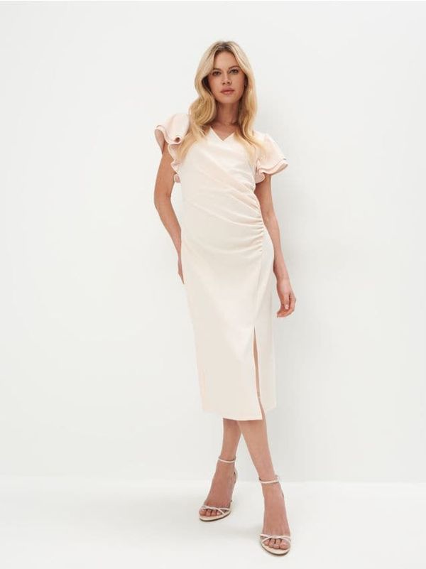 Mohito Mohito - Елегантна миди рокля - кремaво