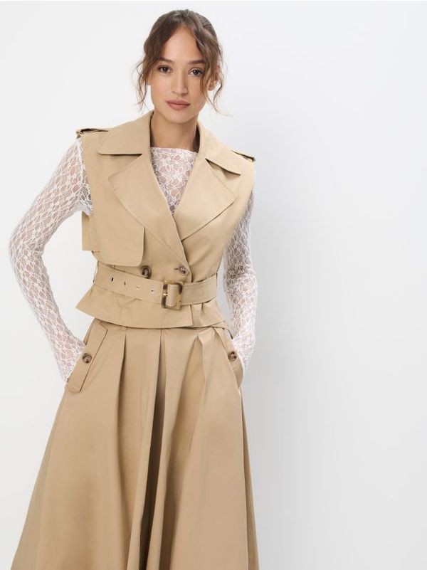 Mohito Mohito - Елек с връзващ се колан - бежово