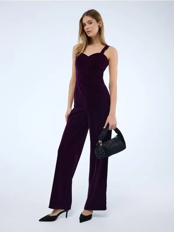 Mohito Mohito - Кадифен гащеризон - тъмно лилаво