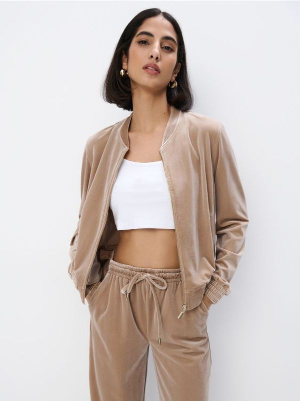 Mohito Mohito - Кадифен суитшърт - кафяво