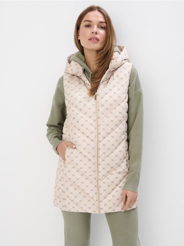 Mohito Mohito - Капитониран елек с качулка - бежово