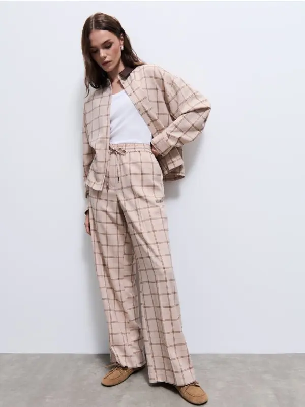 Mohito Mohito - Кариран панталон - бежово