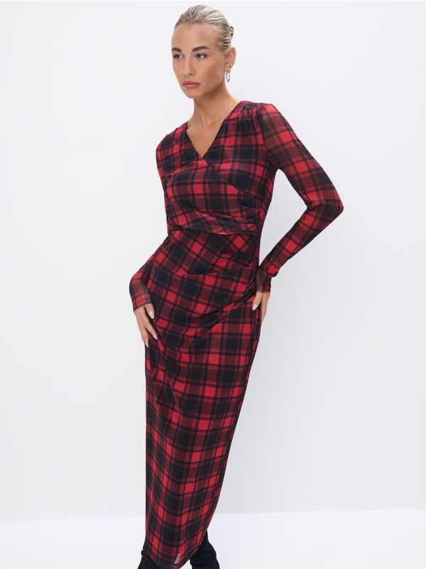 Mohito Mohito - Карирана миди рокля - червен