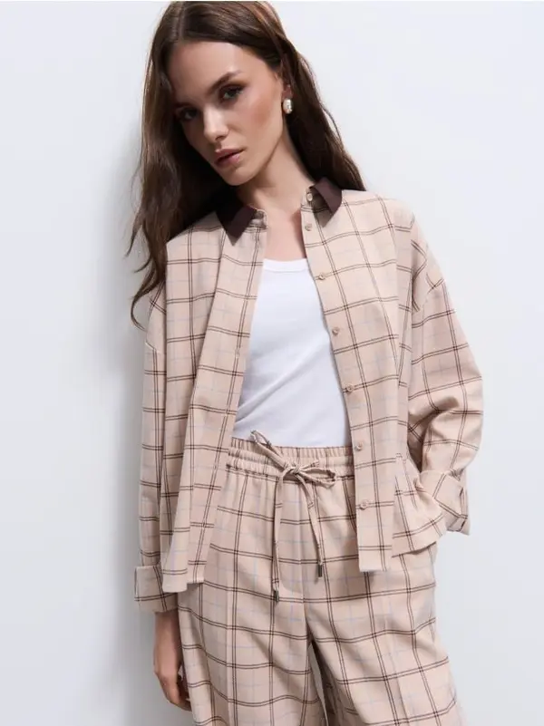 Mohito Mohito - Карирана риза - бежово