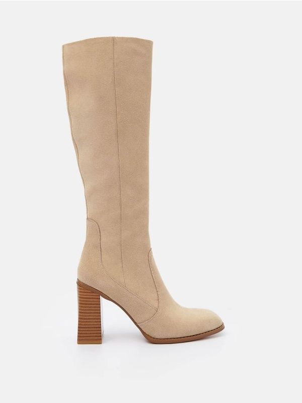 Mohito Mohito - Кожени ботуши на висок ток - бежово