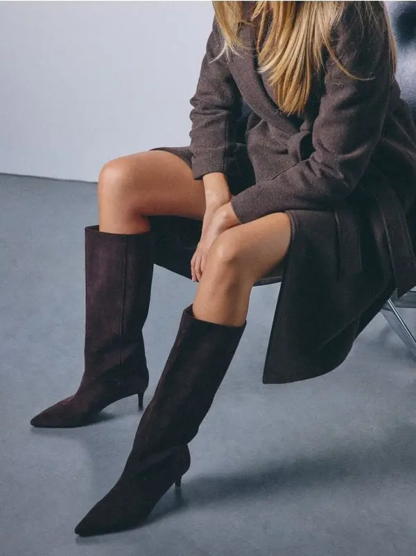 Mohito Mohito - Кожени ботуши с височина до коляното - тъмно кафяво