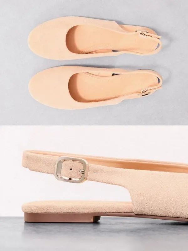 Mohito Mohito - Кожени обувки балерина - бежово