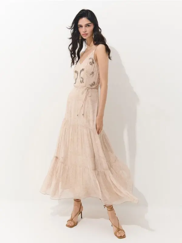 Mohito Mohito - Макси рокля от вискоза - бежово