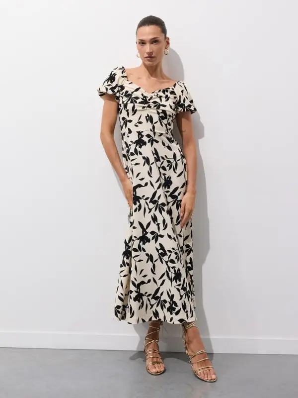 Mohito Mohito - Макси рокля с къс ръкав - бежово