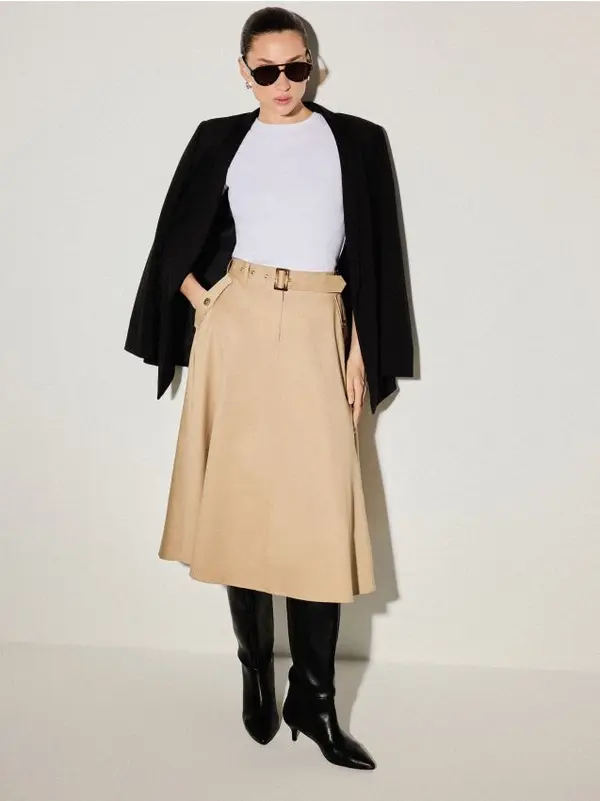 Mohito Mohito - Миди пола с колан - бежово