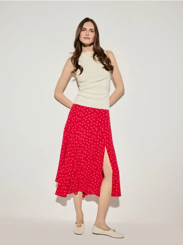 Mohito Mohito - Миди пола в точки - червен