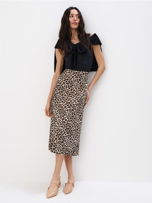 Mohito Mohito - Миди пола в животински мотив - бежово