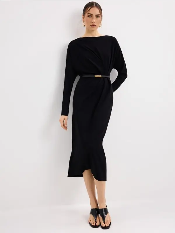 Mohito Mohito - Миди рокля с колан - черен