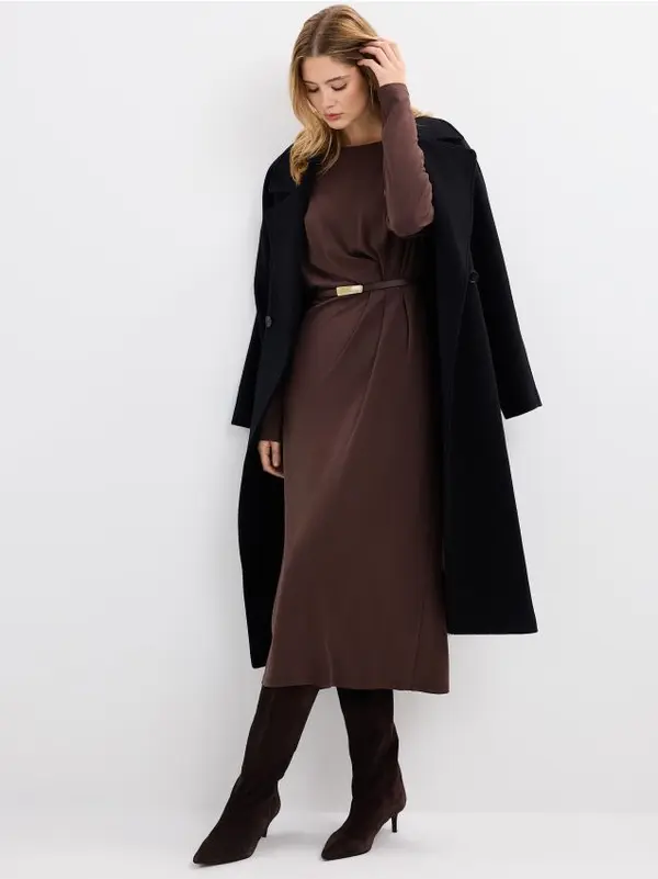 Mohito Mohito - Миди рокля с колан - кафяво