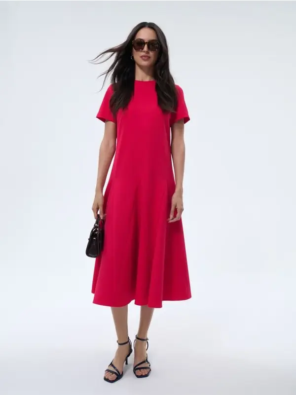 Mohito Mohito - Миди рокля с къс ръкав - фуксия