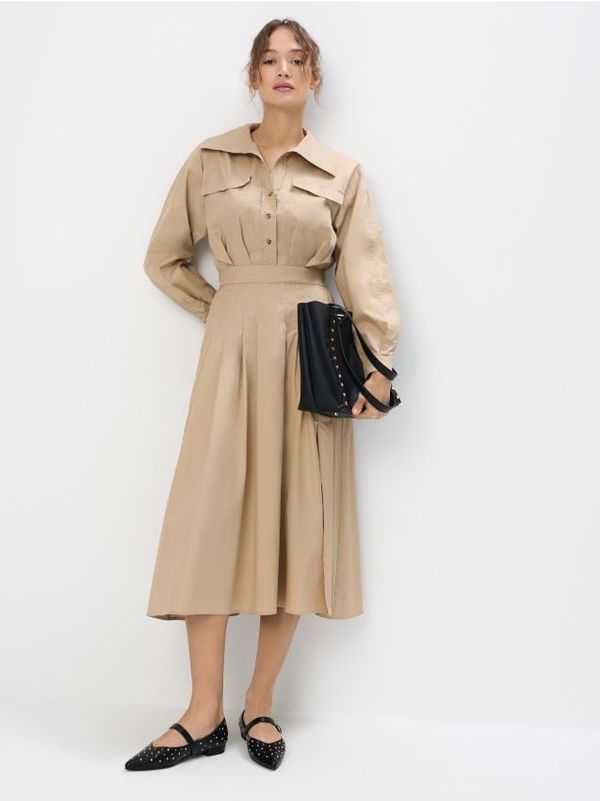 Mohito Mohito - Миди рокля тип риза - бежово