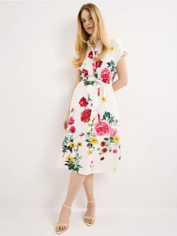 Mohito Mohito - Миди рокля тип риза - бяло