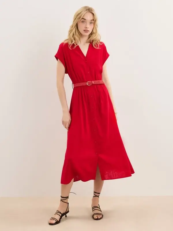 Mohito Mohito - Миди рокля тип риза - червен