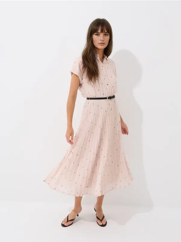 Mohito Mohito - Миди рокля тип риза - кремaво