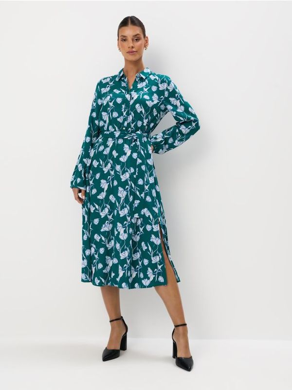 Mohito Mohito - Миди рокля тип риза на цветя - зелено