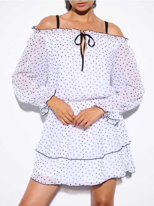 Mohito Mohito - Mini рокля на точки - бяло