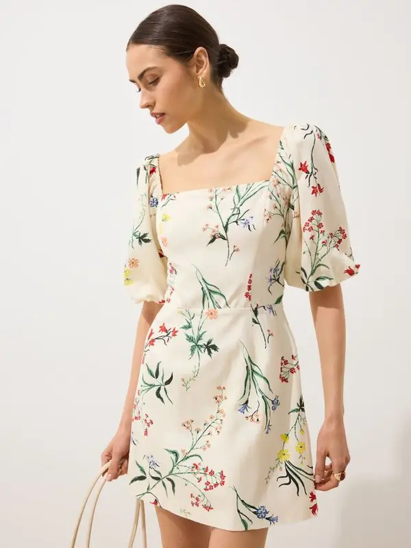 Mohito Mohito - Мини рокля с каро деколте - бежово