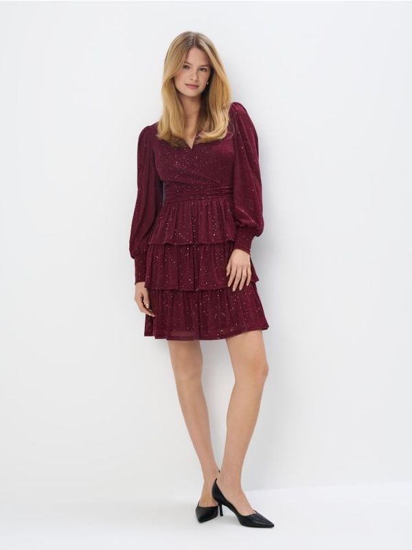 Mohito Mohito - Мини рокля с метализирана нишка - кестеняво