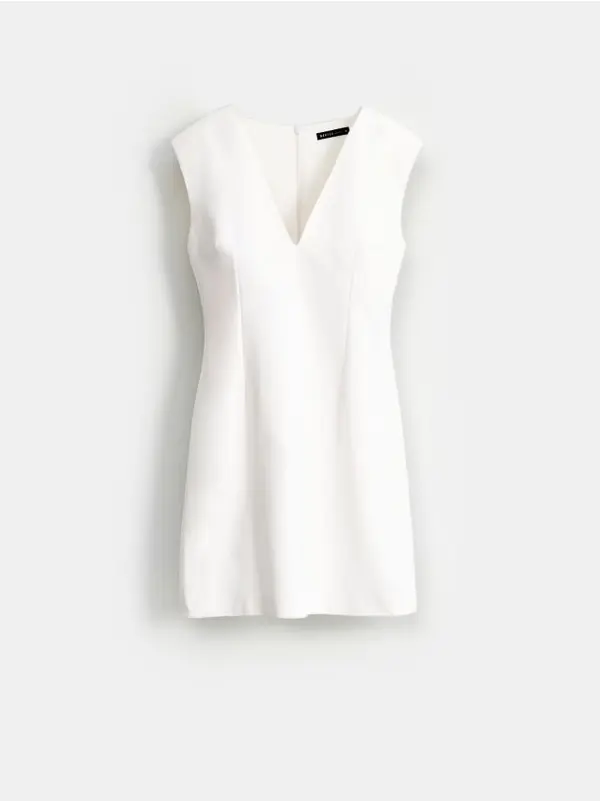 Mohito Mohito - Мини рокля с V-образно деколте - кремaво