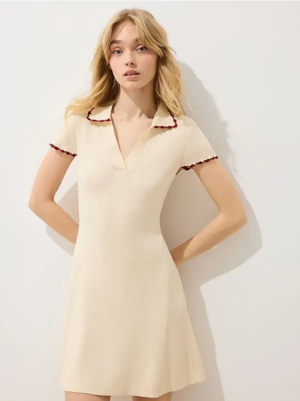 Mohito Mohito - Мини рокля с яка - бежово