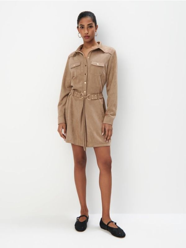 Mohito Mohito - Мини рокля тип риза - бежово