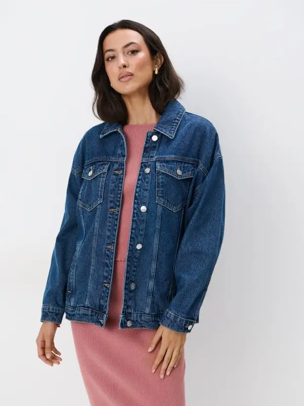 Mohito Mohito - Oversize дънково яке - син