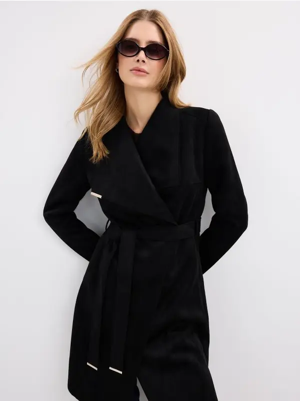 Mohito Mohito - Палто от изкуствен велур - черен