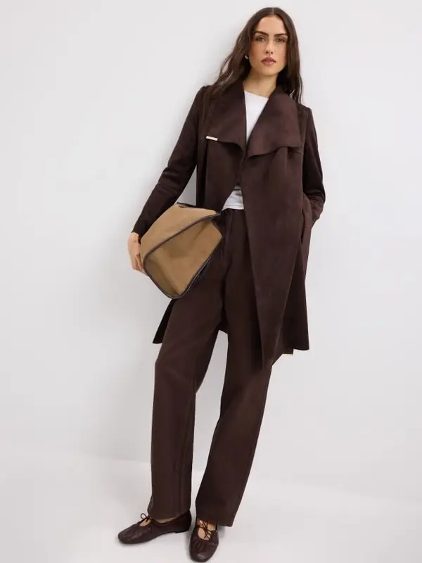 Mohito Mohito - Палто от изкуствен велур - тъмно кафяво