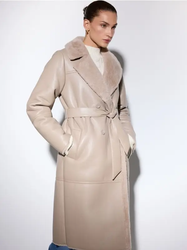 Mohito Mohito - Палто с колан - бежово