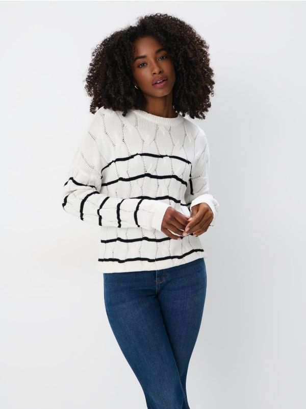 Mohito Mohito - Памучен пуловер - кремaво