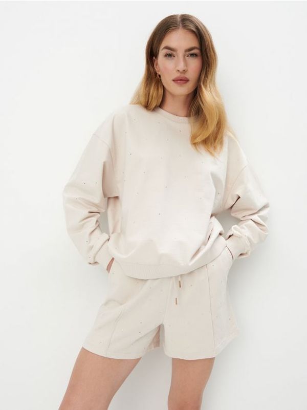 Mohito Mohito - Памучен суитшърт - бежово