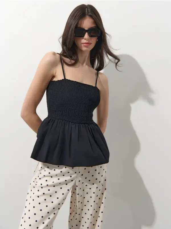 Mohito Mohito - Памучен топ - черен