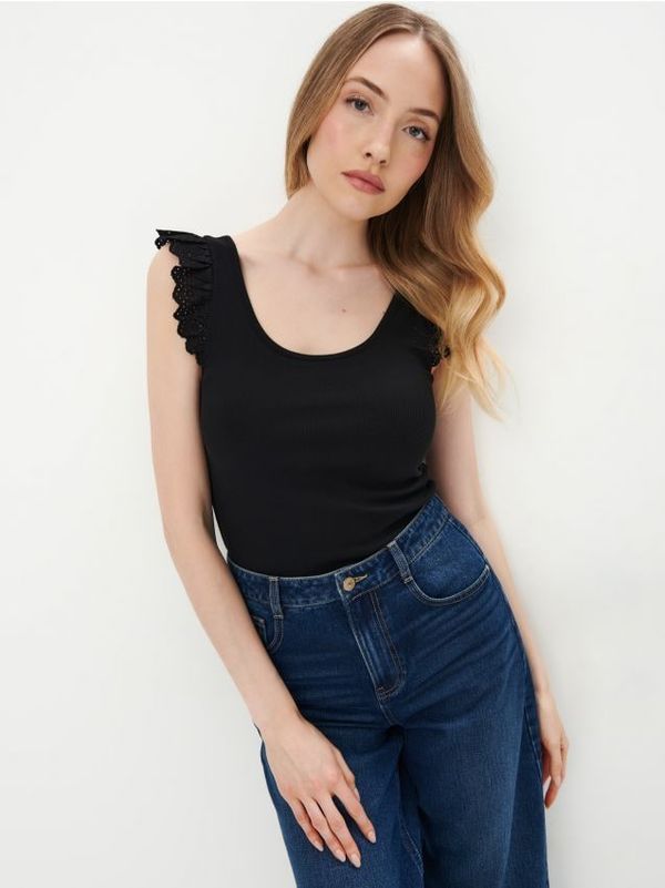 Mohito Mohito - Памучен топ - черен